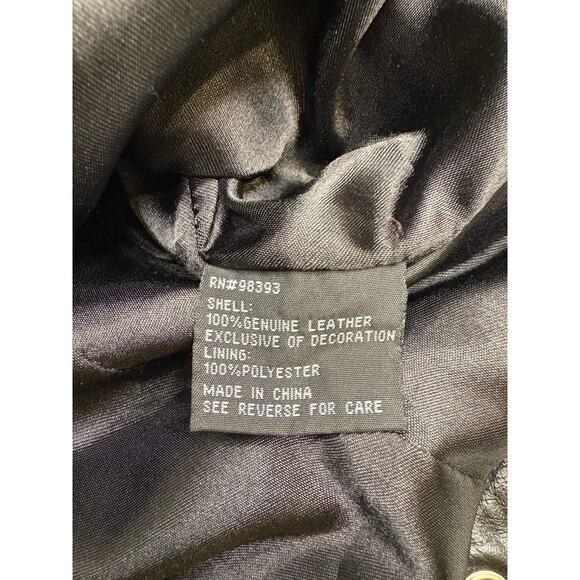 Excellent Cond. Black Leather Women’s Size Medium Pamela McCoy Zip Moto Jacket0 - Picture 5 of 6